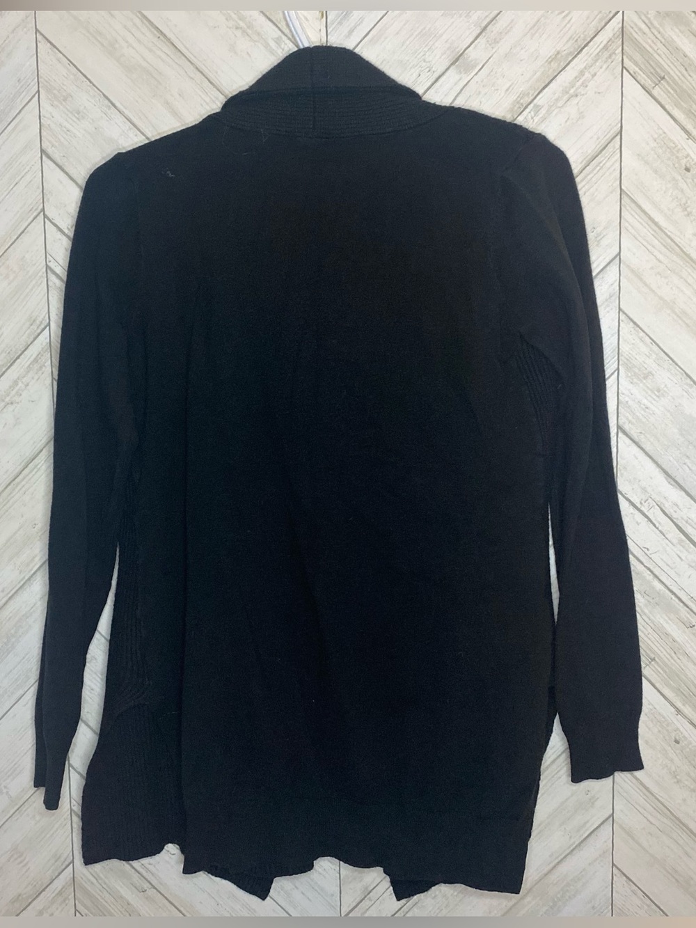 Cyrus Black Open-Front Ribbed Knit Cardigan - Picture 6 of 6